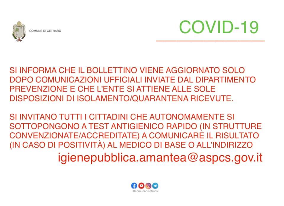 Aggiornamento Covid-19